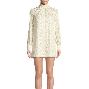 Milly Sherie Metallic Silk Chiffon Dress